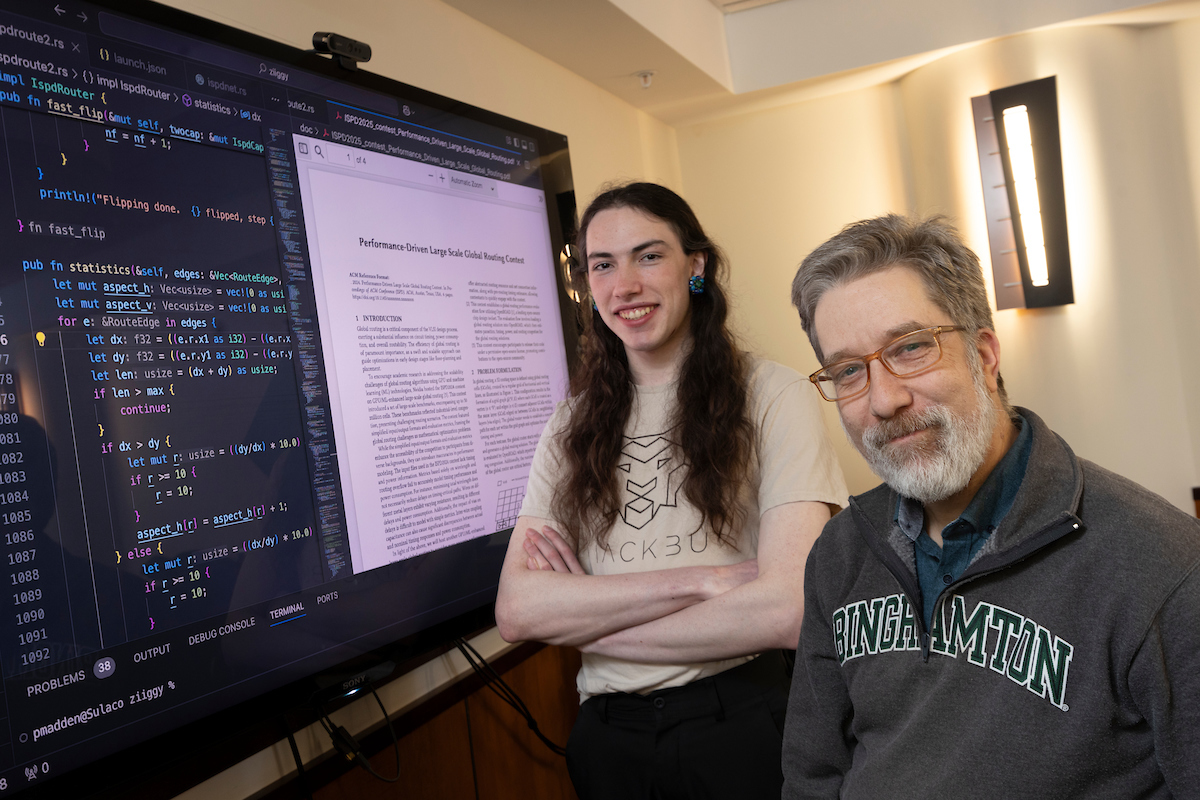 Rowan Devereux-Smith has helped Associate Professor Patrick Madden with research into optimizing computer chips.
