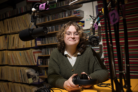 Mari McLaughlin was the WHRW general manager for the 2025–26 school year. The radio station will celebrate its 60th anniversary during Homecoming in October.