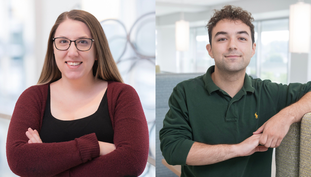 Clinical Assistant Professor of Pharmacy Practice and Menner Family Endowed Faculty Fellow Mia Lussier, P3 PharmD student Francis Depalo