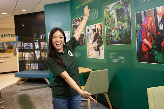 Alyssa Lam served as one of nearly 100 Binghamton University tour guides in 2026.