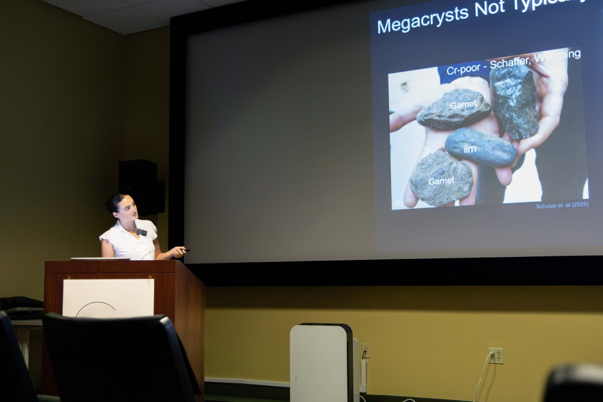 Kate Halpin presents her research during her summer internship at Carnegie Science in Washington, D.C.