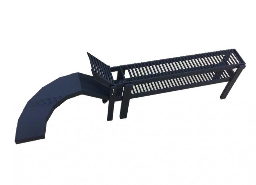 A small-scale model of the team's double conveyor belt system.