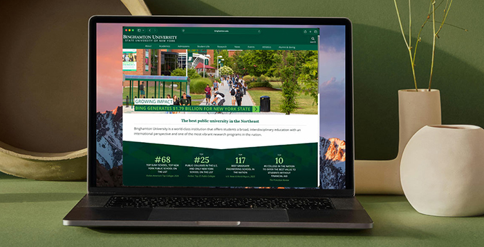 The Binghamton University homepage ranked in the top 1% of a WebAIM study of the million most-visited homepages.