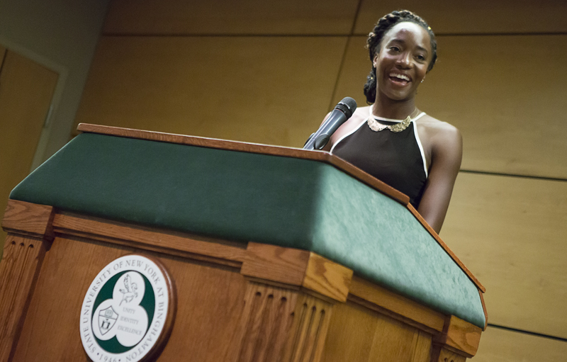 Keishorea Armstrong is one of four Binghamton University athletes in the Division I era to earn All-American honors at least three times.