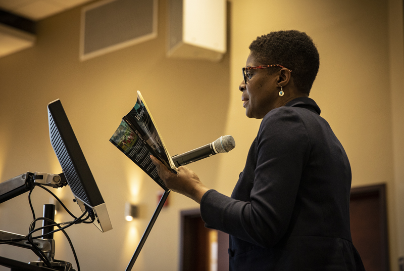 Anne Bailey, professor of history and Africana studies, reads from her book 