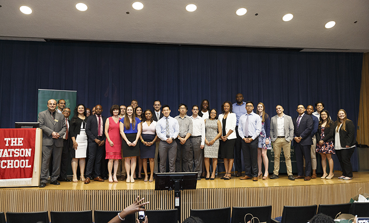 The most recent group of students enrolled in the Executive Heath Systems - Manhattan program.