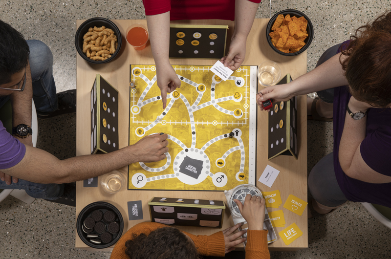 Students play DOXA, one of the two games designed by members of Josh Reno's History of Anthropological Thought class.