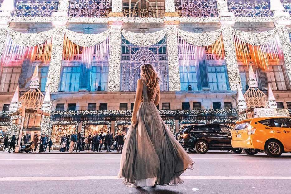 Saks Fifth Avenue at Christmas.