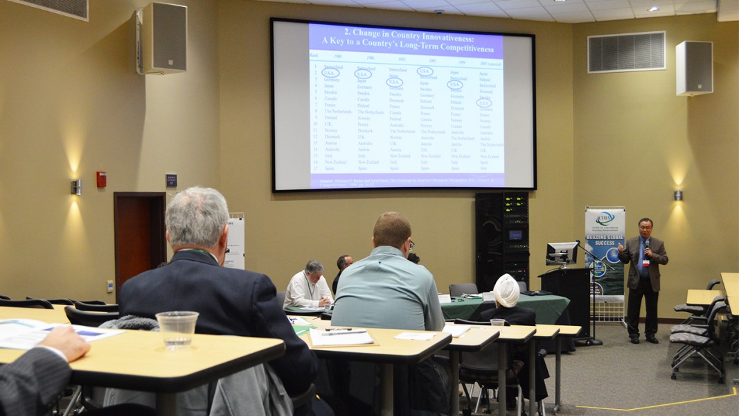 Dr. Masaaki Kotabe gives the keynote address at the fourth Global Trade and Investment Forum.