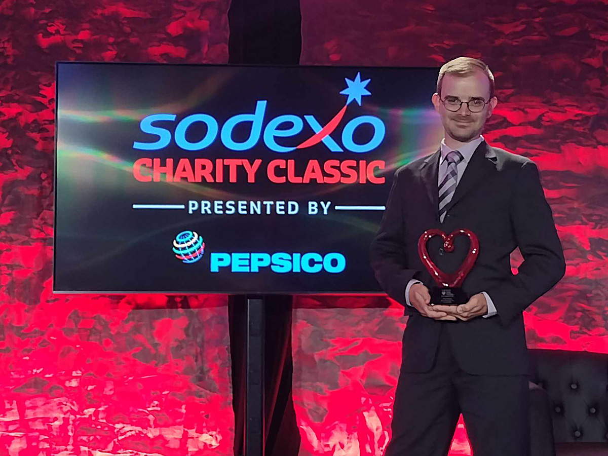Harasta was presented with the 2023 Heroes of Everyday Life® award by the Sodexo Stop Hunger Foundation.