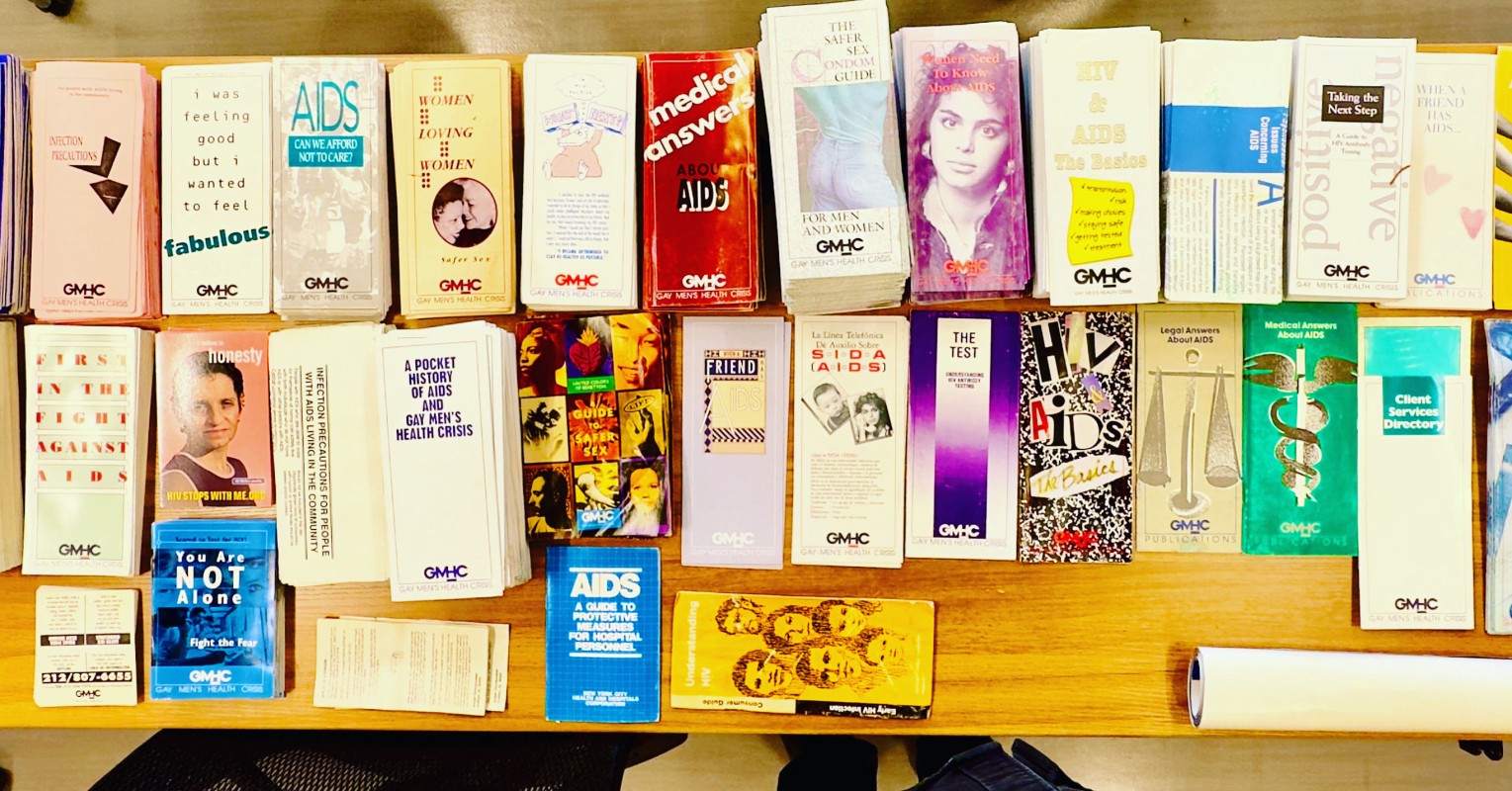 Brochures and informational pamphlets produced by Gay Men’s Health Crisis (GMHC), the world’s first major HIV/AIDS service organization.