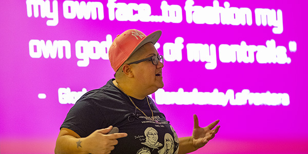 Gabby Rivera, Latina American writer, speaker, and storyteller was the keynote speaker at Zero Discrimination Day, Friday, March 1. Rivera wrote the Marvel comic book 