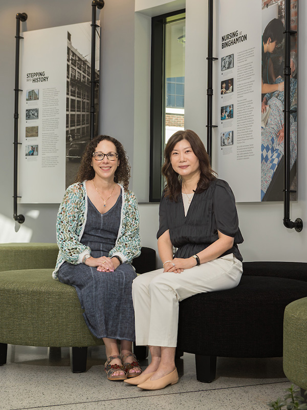 Susan Glodstein (left) and Mi Jin Doe are family psychiatric mental health nurse practitioners and faculty in Decker College's Division of Nursing.