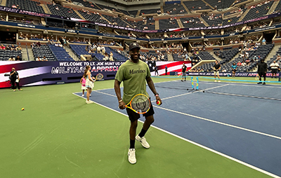 Tennis Serving Vets meets in Westchester County. Executive Director Allison Goldman then takes veterans to the U.S. Open each September.