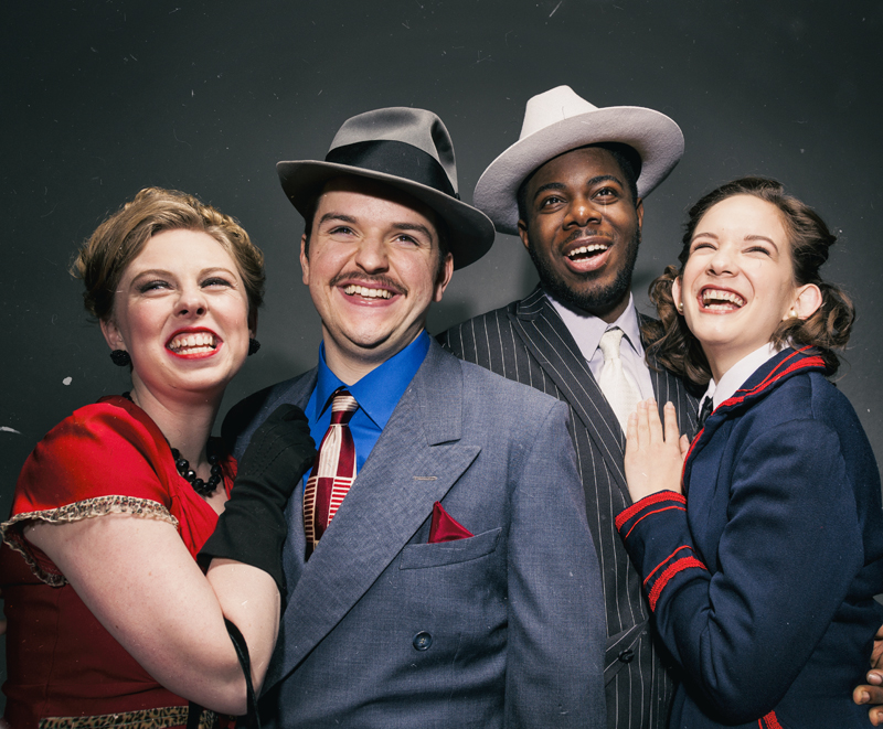 Brenda Darcy, left, Greg DeCola, Robert Edwards and Christine Skorupa star as Miss Adelaide, Nathan Detroit, Sky Masterson and Sarah Brown, respectively, in the Theatre Department's production of 