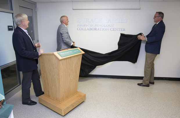 The new Zurack Family High-Technology Collaboration Center is located adjacent to the Newcomb Reading Room in the Glenn G. Bartle Library.
