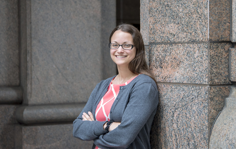 Kelly Keill '16 is a human resources associate at Morgan Stanley -- and a mentor to Harpur students.