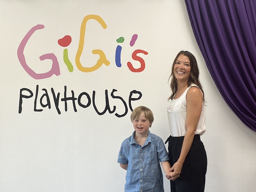 Anna Bruce, program coordinator and board vice president at Gigi's Playhouse, and her son Camden.