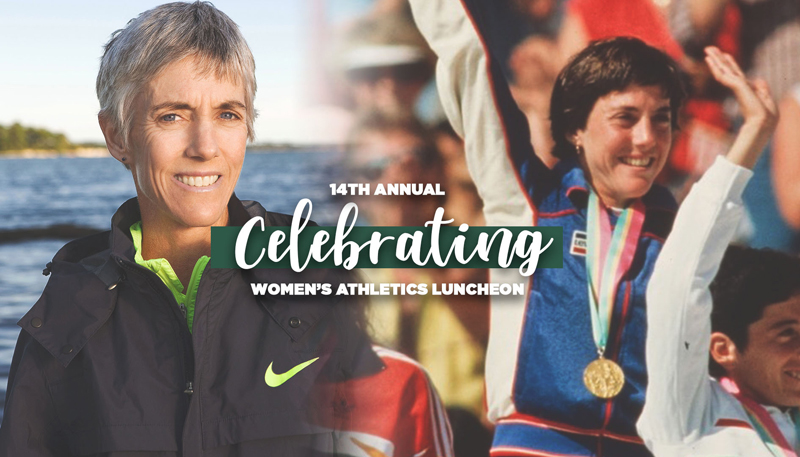 Marathon great Joan Benoit Samuelson will speak at the 14th Annual Celebrating Women's Athletics Luncheon on Feb. 4.
Graphic by Sydney Harbaugh