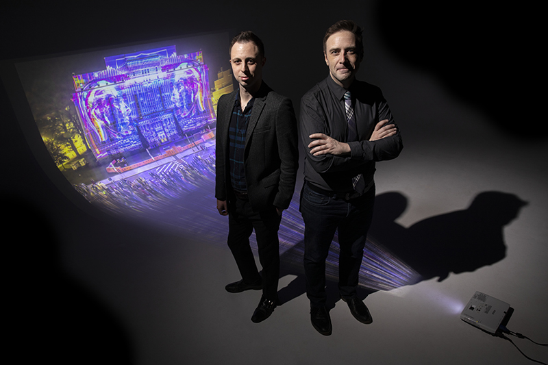 Tice Lerner and Joshua B. Ludzki are the co-founders of the LUMA Projection Arts Festival. The event is held each September.