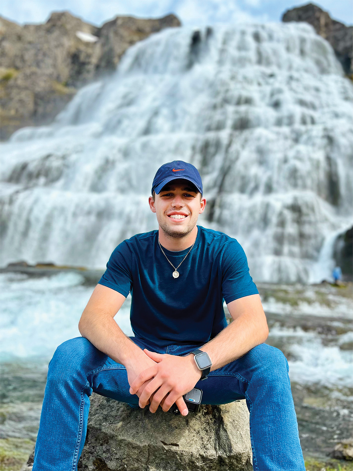 As part of his travels through Iceland, Lucas Grabowski ’23 visited the Dynjandi Waterfall in the Westfjords region of the country.