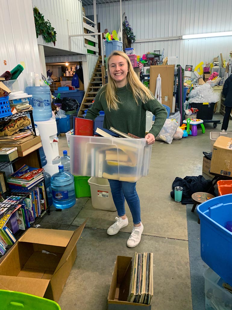 Lynn Edwards volunteers at the Susquehanna County Interfaith Thrift Store.