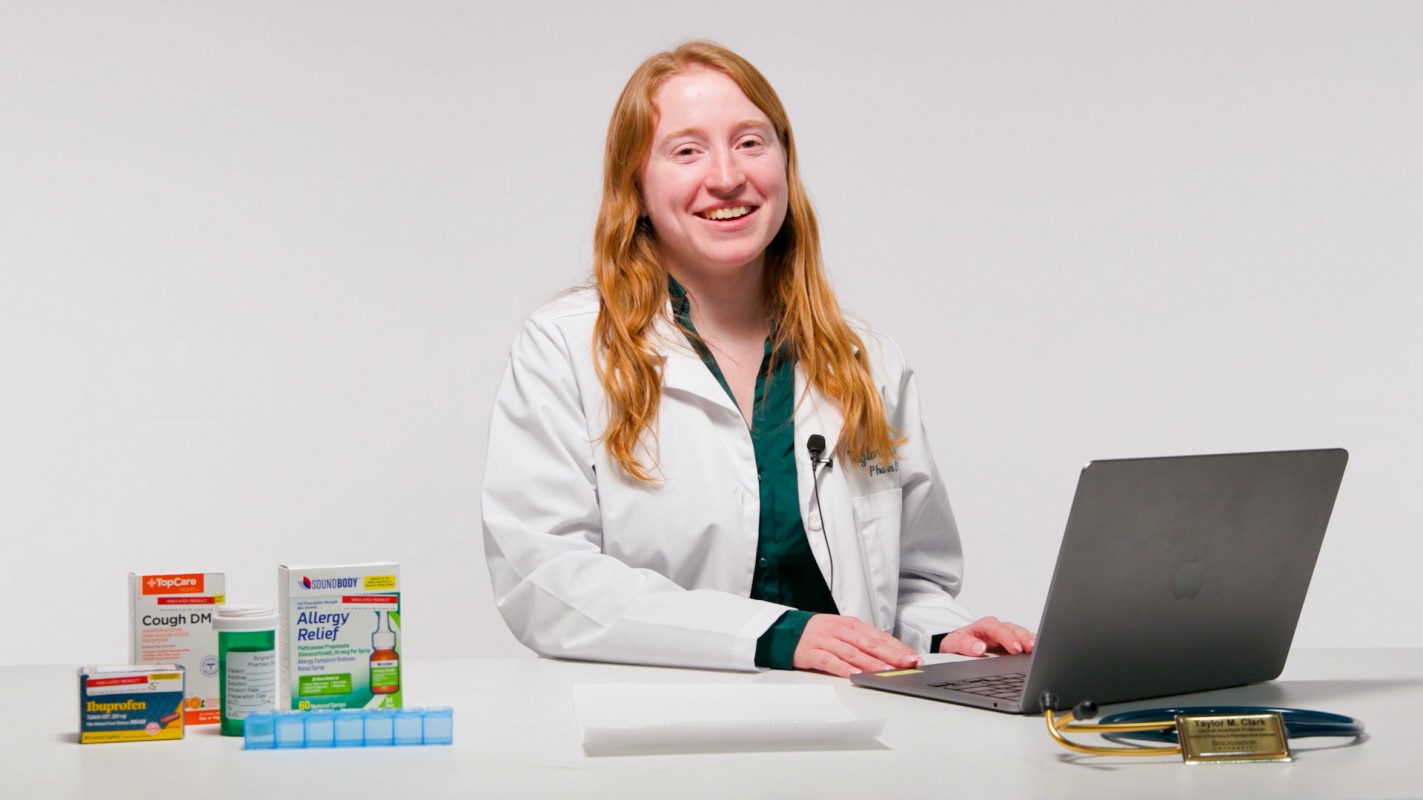 Taylor Clark, a clinical assistant professor of pharmacy practice at the School of Pharmacy and Pharmaceutical Sciences, shared her knowledge in the University’s debut episode of “Faculty Help Desk.”