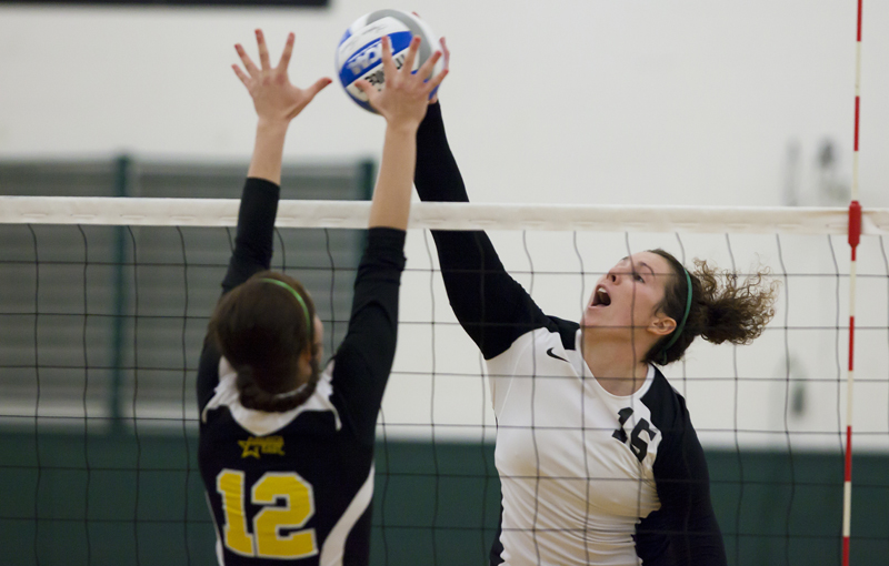 Michelle McDonough, a two-time Binghamton University Athlete of the Year, is one of three volleyball players to amass more than 1,000 kills and 1,000 digs at the school.