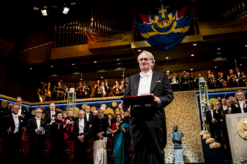M.Stanley Whittingham is honored at the Nobel ceremony at the Stockholm Concert Hall on Dec. 10, 2019.