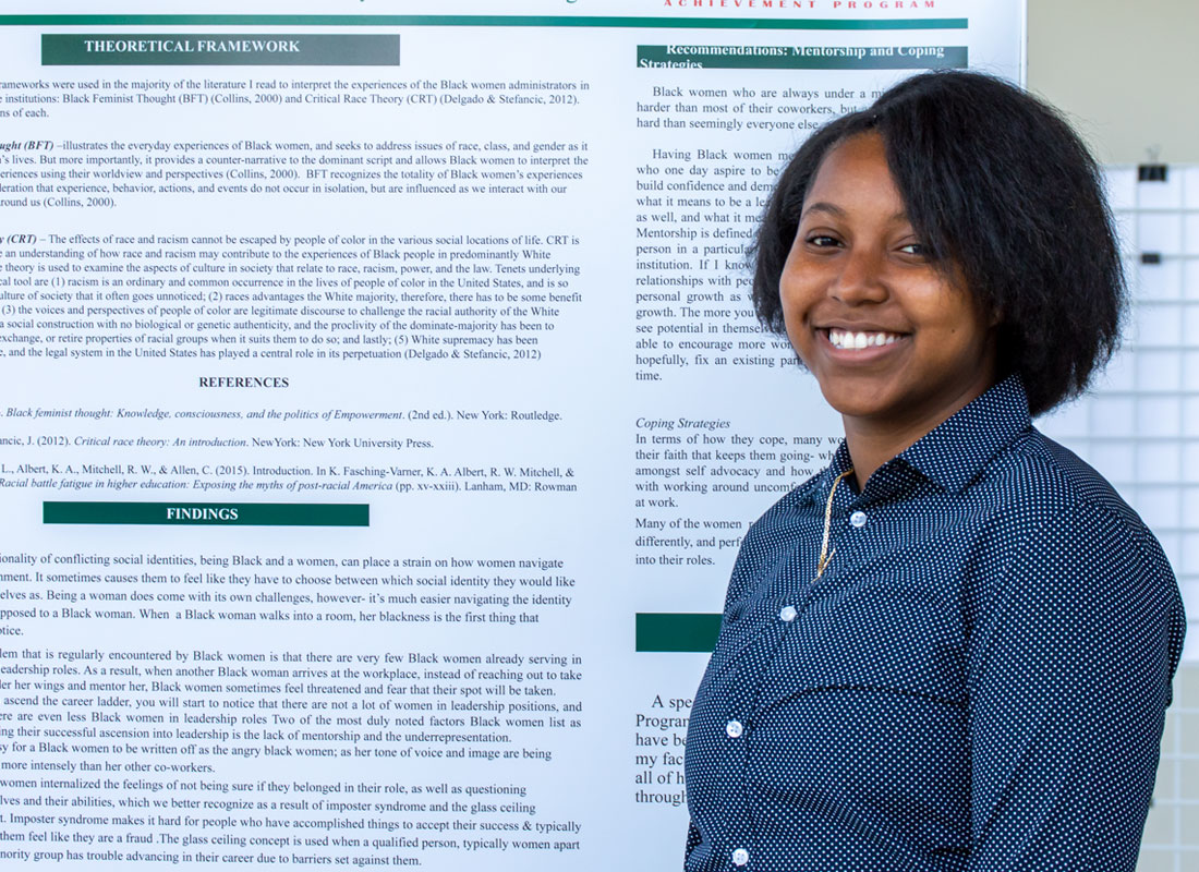 Zakiyyah Nur-Singletary authored her first undergraduate research project examining the experiences of Black female leaders in historically white institutions.