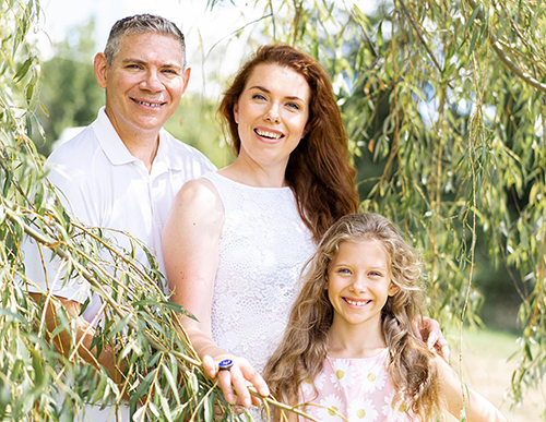 Stephen Pellicano and his family at their Catskills glamping resort.