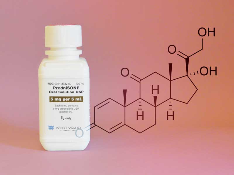 Prednisone is a corticosteroid (cortisone-like medicine or steroid) that works on the immune system to help relieve swelling, redness, itching and allergic reactions.