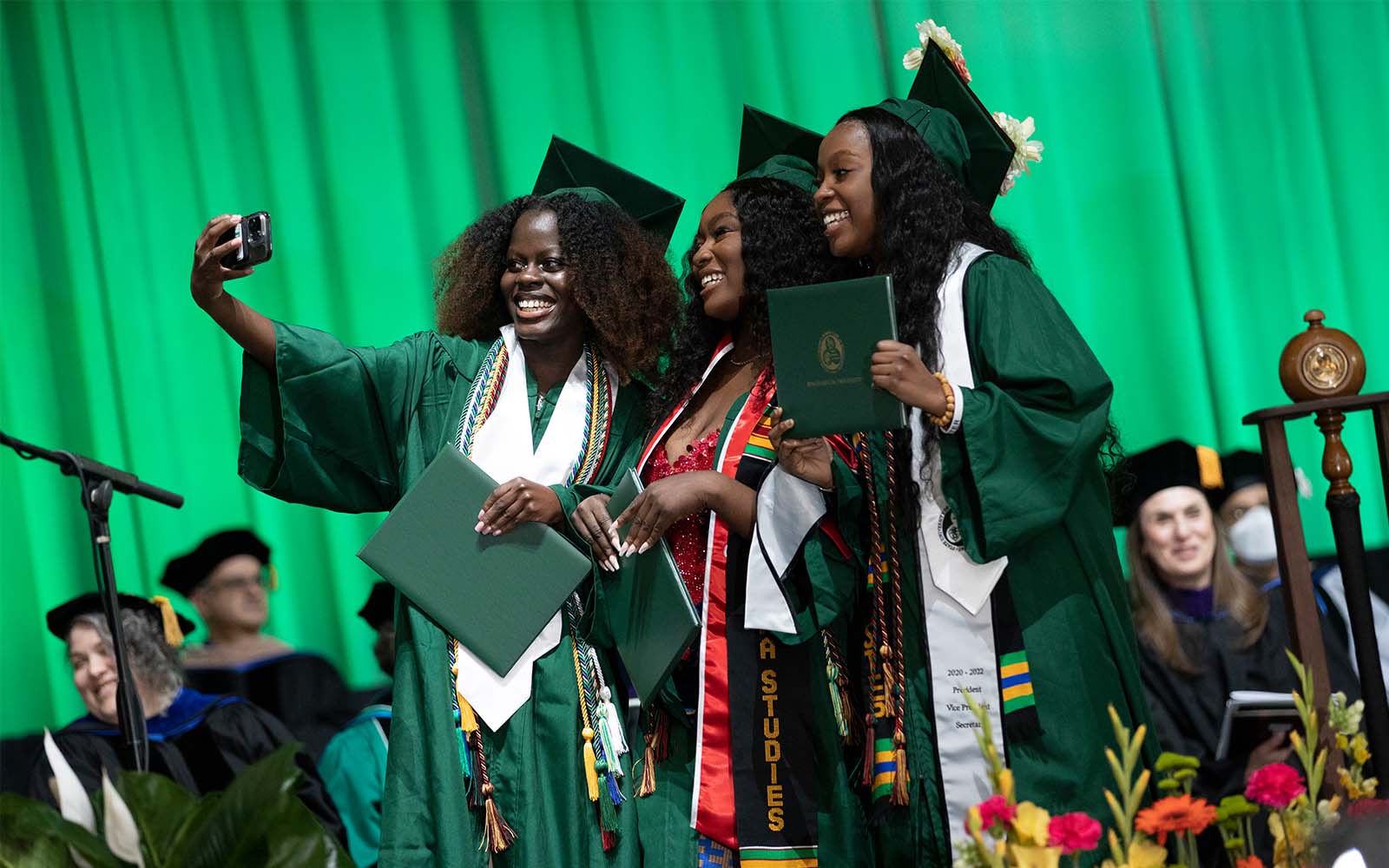 Students celebrate at the the Binghamton University School of Management 2023 Commencement ceremony Sunday, May 14, 2023.