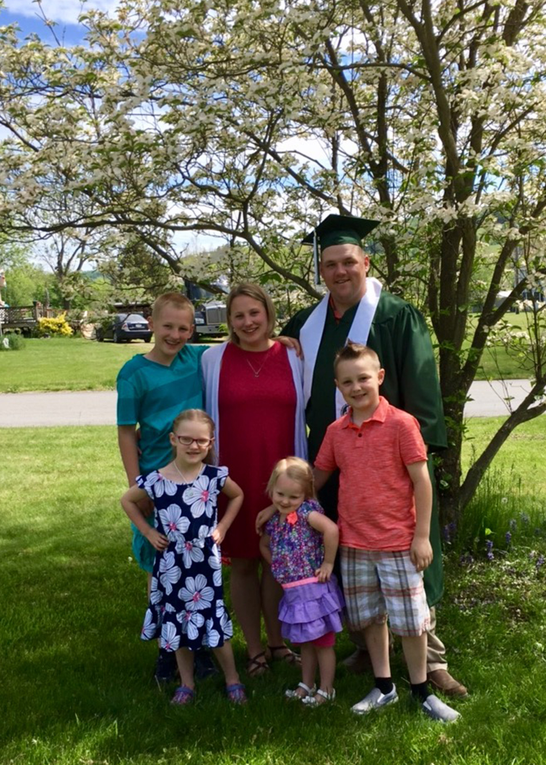 Gabrael Sindoni and his family at Binghamton University's 2017 Commencement.
