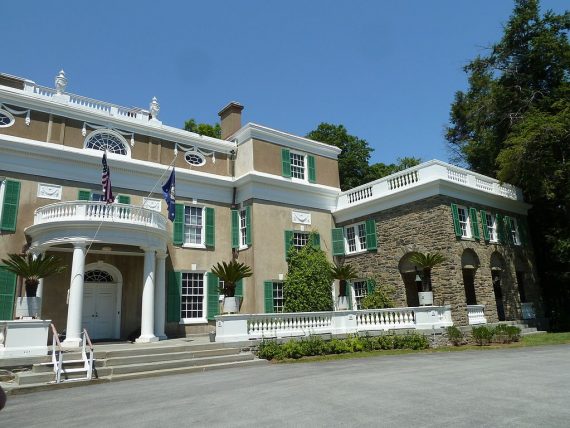 The front of Springwood House, President Franklin Delano Roosevelt’s birthplace and home.