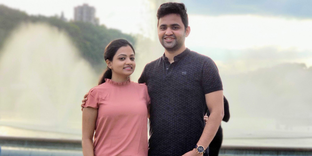 Swapnil Nibe, MS '19, and his wife Kalyani