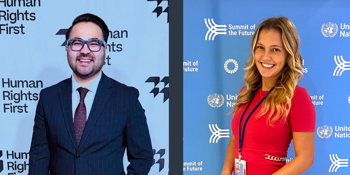 MSHR students Mirajudeen Mustafaee ’25 (left) and Summer Farriss ’24.