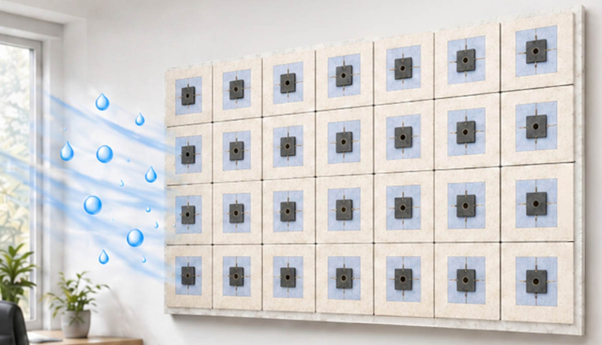 A Binghamton University professor and his students have designed a new wallpaper that takes moisture from the air and generates electricity.