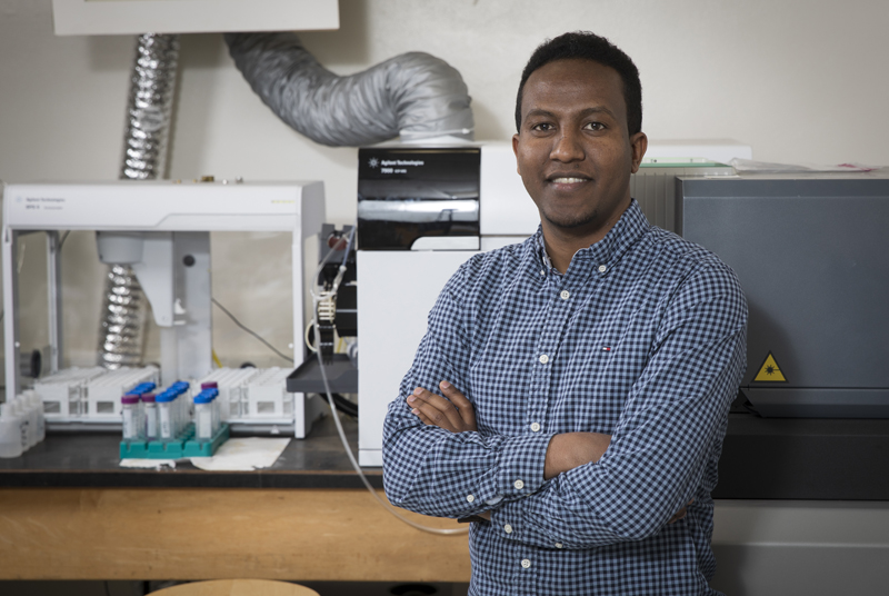 Mebrahtu Weldeghebriel, a doctoral student in the Geological Sciences Department, came to Binghamton University after graduating from Eritrea Institute of Technology.