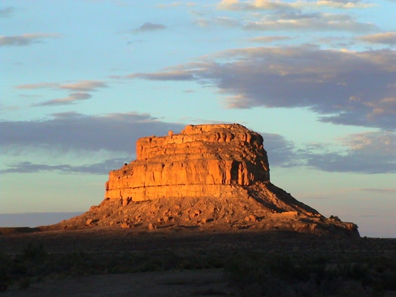 Fajada Butte is the central landform in Chaco Canyon.