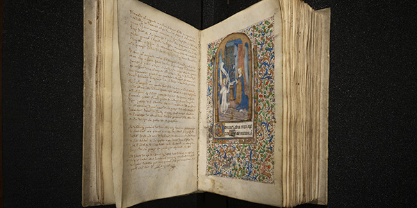 One of two Books of Hours recently acquired by Binghamton University and housed in Special Collections. R