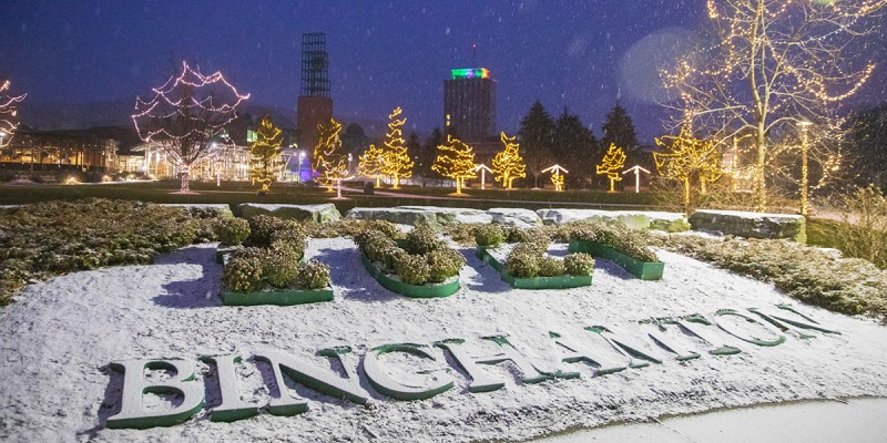 The Peace Quad during the 2021 holiday season.