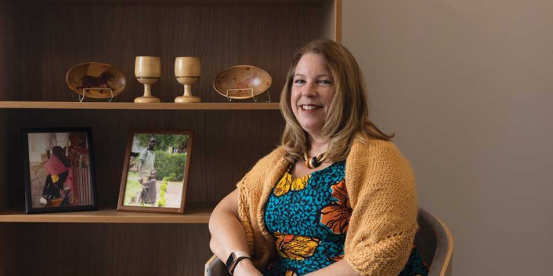 KarenBeth Bohan, professor of pharmacy practice, travels to Uganda when she is able. She is helping to build a pharmacy curriculum where there are few resources.