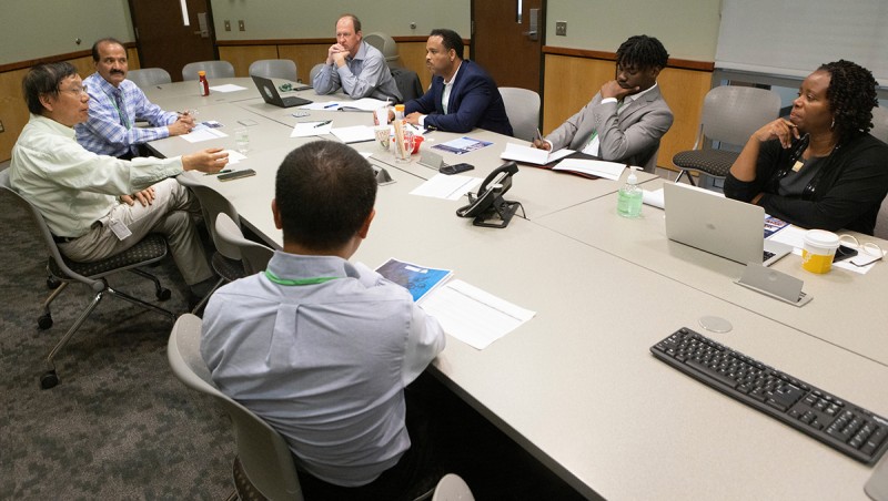 As part of the Emerging Technology and Broadening Participation Summit, researchers from six historically Black colleges and universities (HBCUs) met in research affinity groups with Watson faculty to discuss collaborations. Leading this session was Distinguished Professor and Biomedical Engineering Department Chair Kaiming Ye.