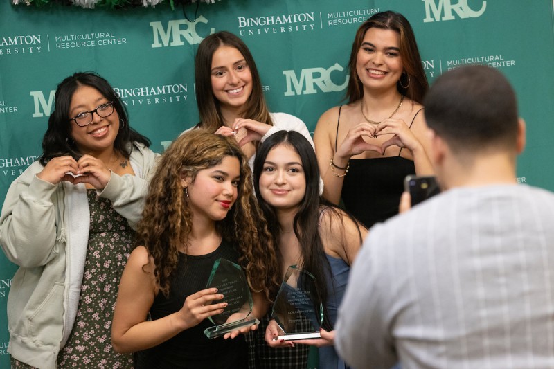 A group of students celebrate at the MRC's Cultural Recognition Ceremony.