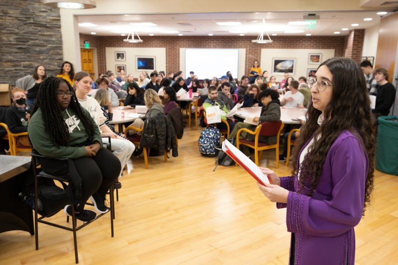 Sara Elzourkany performed a poem in Arabic as part of the 