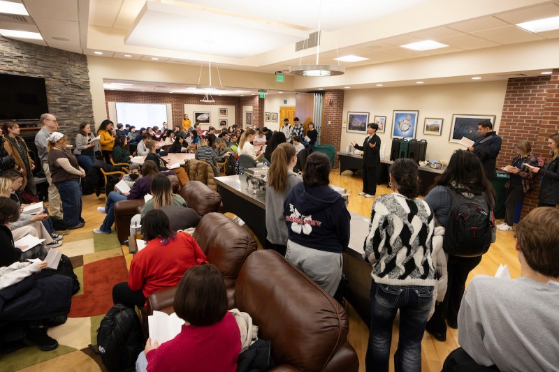 More than 50 people attended “Languages of Love: A Languages Poetry Evening” at the Anderson Center on Feb. 13.