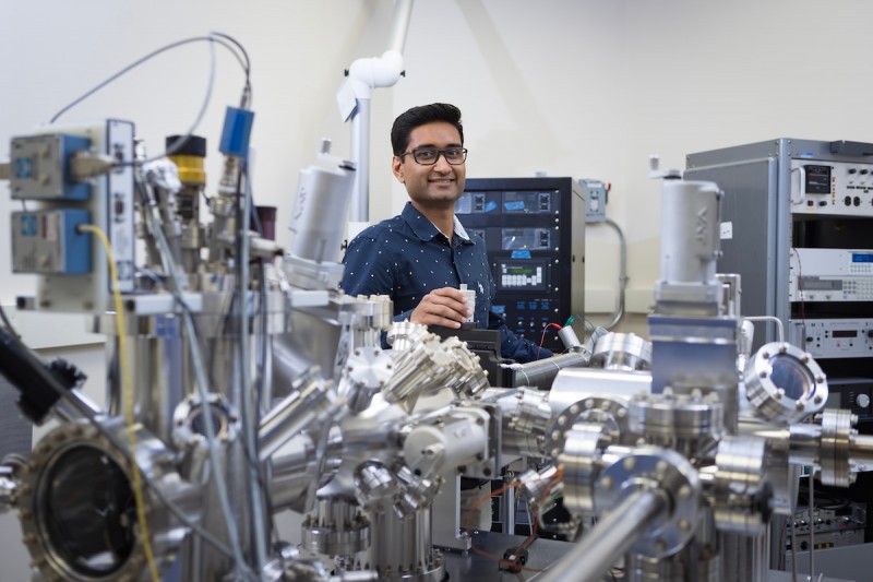 Shyam Patel is a doctoral student in materials science and a member of SUNY Distinguished Professor Guangwen Zhou’s Surface and Interface Science Laboratory. Patel was a finalist for the Wayne B. Nottingham Prize, an award given to student researchers in the field of surface science.