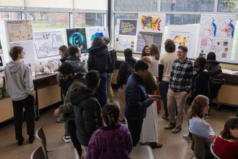 GIS Day, which took place in the Old Champlain Atrium on November 21, 2025, showcased the work that Binghamton University students and faculty do in the field of geographic information science.