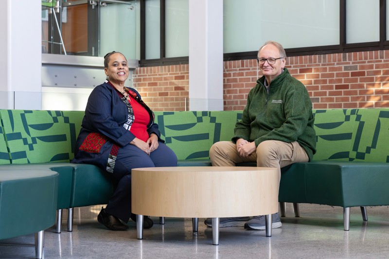 Monica Adams (left) and Barrett Brenton leverage academic expertise to help address food insecurity and access in Broome County.